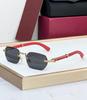 Kajia Wooden Frameless Polygonal Fashion Sunglasses Anti-UV CT0362S