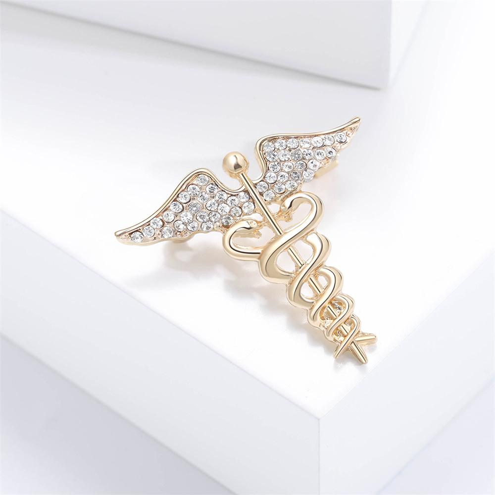 Super Beautiful Creative Rhinestone Angel Wing Snake Shaped Brooch, Elegant Men's and Women's Clothing Decoration Brooch