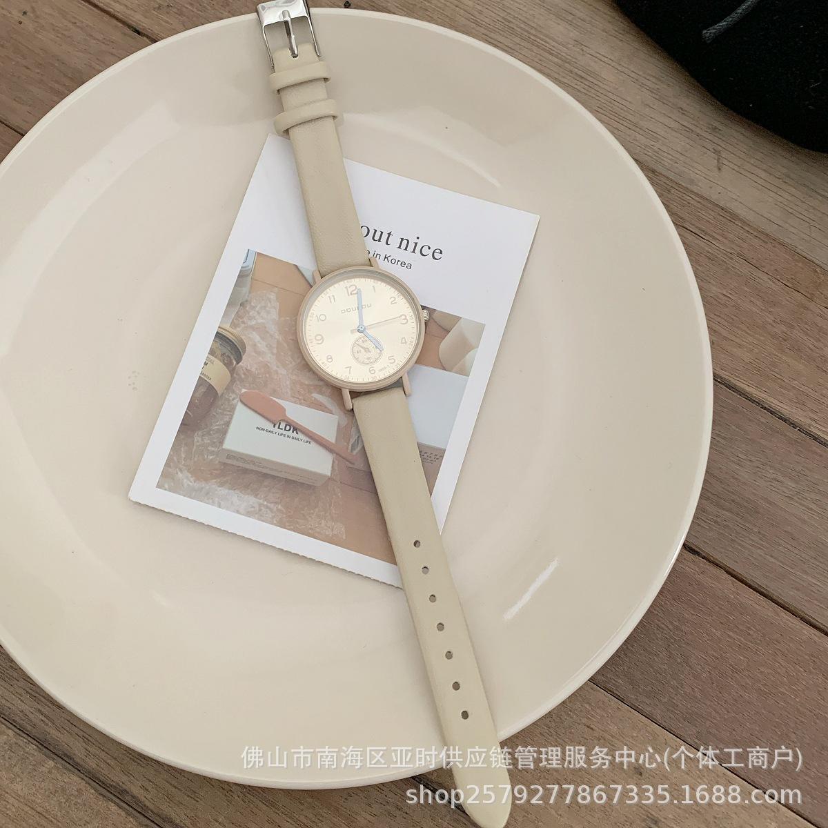 Mori College Small And Fresh Watch Women S Korean Simple Retro Versatile White Quartz Watch Women хаки