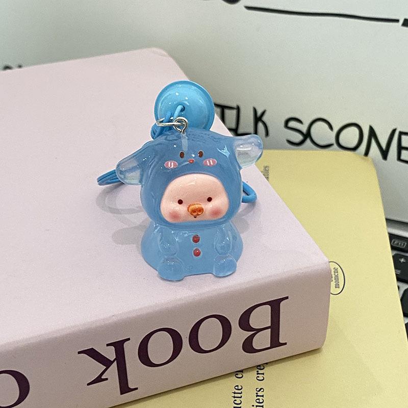 

Светящийся милый брелок в виде свиньи, светящийся в темноте, акриловое животное, Sanrio, переодетая свинья, брелки для автомобиля, украшение на сумку