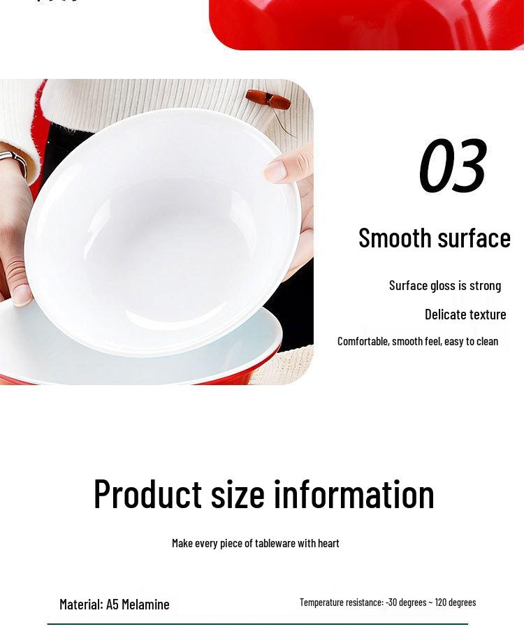 10-Piece Melamine Bowl Set: Ideal for Breakfast, Soup, Congee, Soy Milk, Wonton, Rice Noodle, and Hot & Spicy Soup.