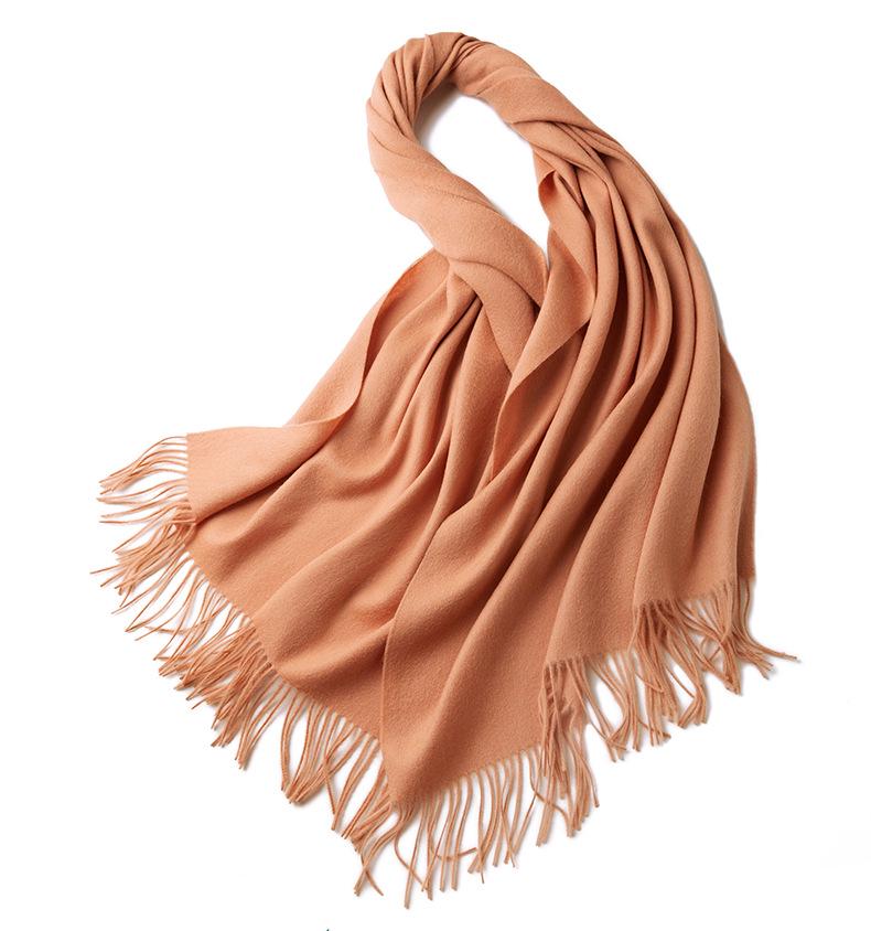 

Монгольский однотонный шерстяной шарф - Унисекс Теплая осенне-зимняя шаль и грелка для шеи