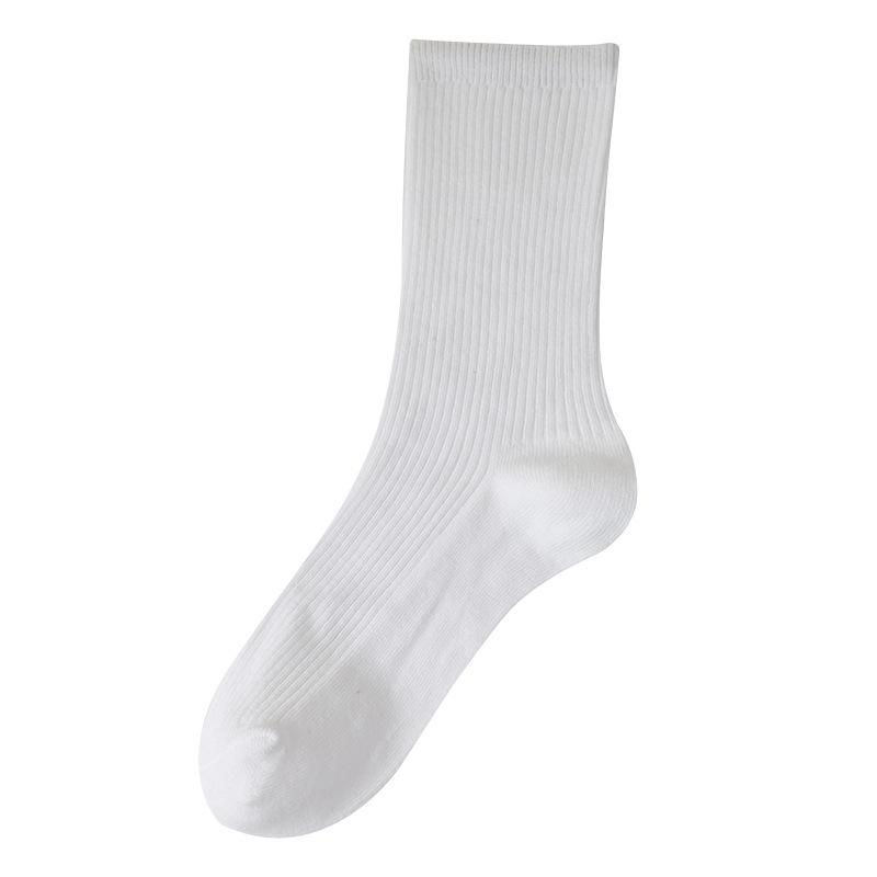 5 Paar Damen Frühling und Herbst Geruchsdichte Einfarbige Baumwoll-Röhrensocken