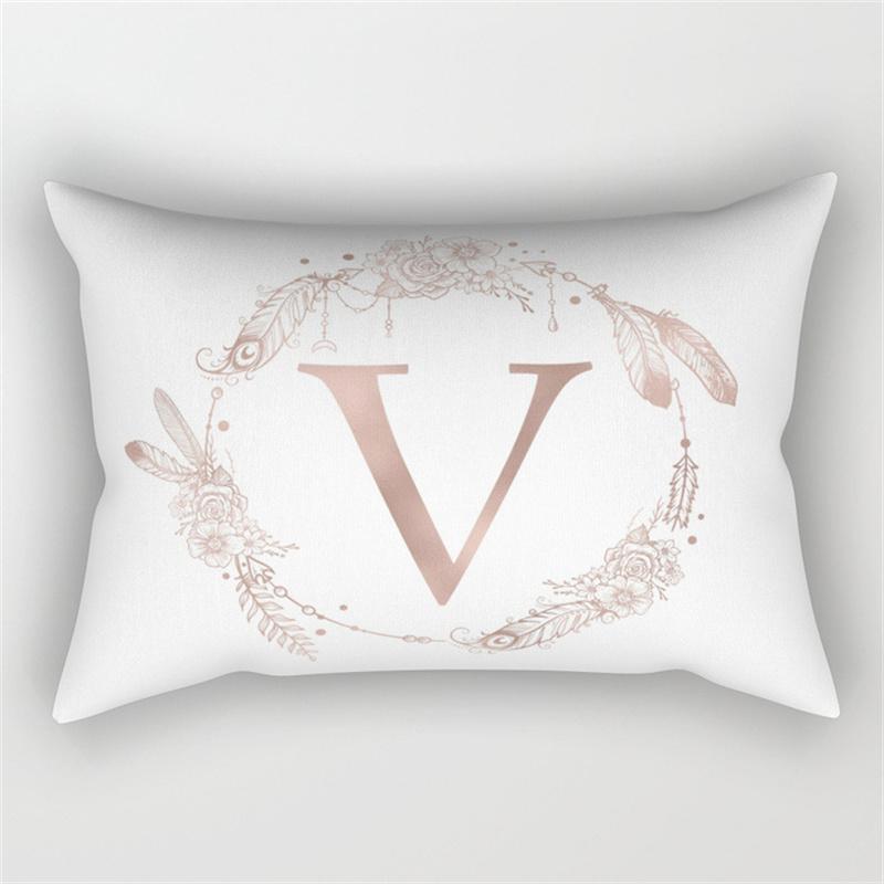 30x50cm English Alphabet A-Z Letter Print Pillowcase Custom Polyester Short PLush Line Sofa Room Home Decoration Cushion Cover