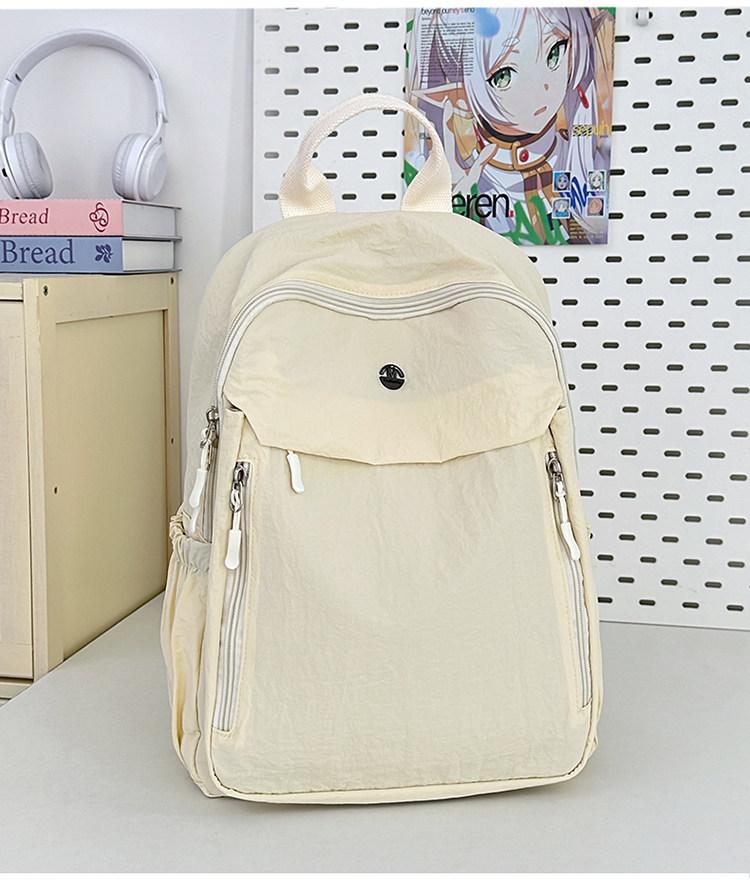 Schoolbag Korean Version Lightweight Backpack Simple Pleated Commuter Backpack Women's 1011 New Large-capacity Casual Student Schoolbag