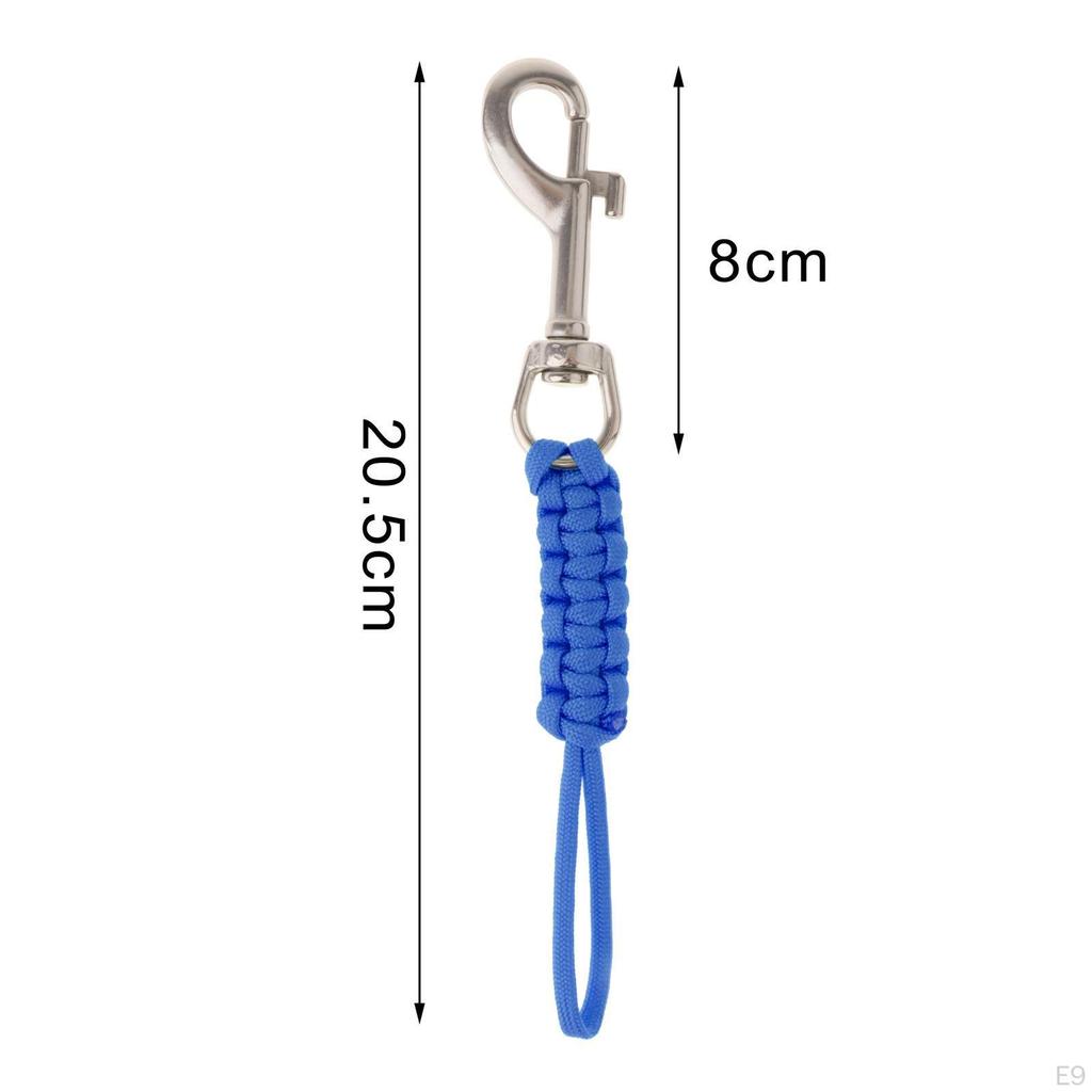 Scuba Diving Snap Hook Single Ended Flag Clips Water Sports Paracord Lanyard Balck