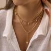 Youthway Trendy 18K Gold PVD Plated Y Shape Zircon Necklace For WomenGirls  New Chunky Chain Party Necklace Jewelry
