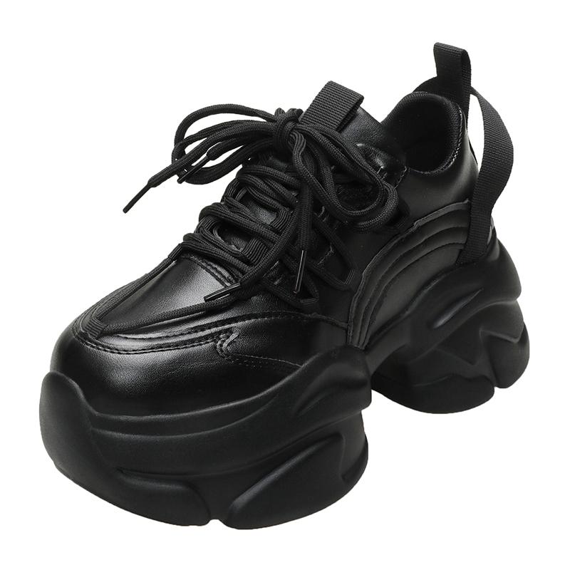 Fashion 8CM Heels Autumn Chunky Sneakers for Women New Spring Breathable Mesh Platform Sports Shoes Woman Thick Bottom Dad Shoes Ladies