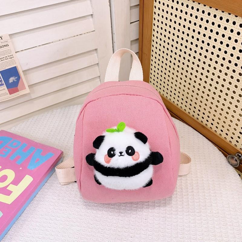 

Panda Fashionable Plush Backpack For Boys And Girls Featuring Cute Design Cartoon рожевий
