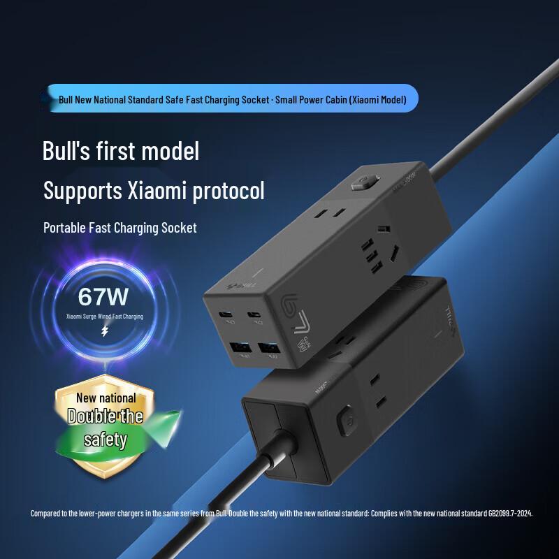 BULL Smart GaN USB Fast Charging Power Strip CN plug (adapter included)