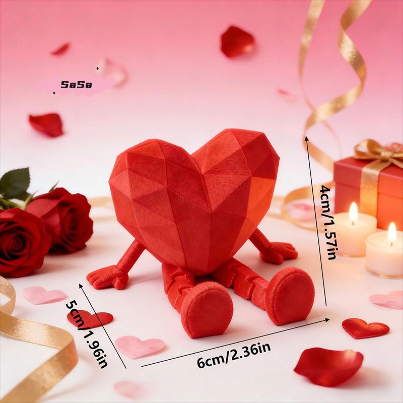 1/2Pcs 2026 Heart Joint Miniature Figurine Doll Happy Valentine's Day Decor Creative Love Gift for Home Party Decoration