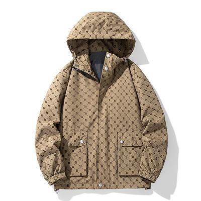 Letter Trend Versatile Fashion Casual Jacket Men's Spring and Autumn Loose Hong Kong Style Men's Hooded Jacket Handsome