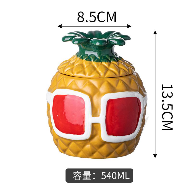 Black Pineapple TIKI Glass Ceramic Tiki Cocktail Glass Beach Party Drinking Glass Cool Skull Pineapple Iced Sand Juice Container