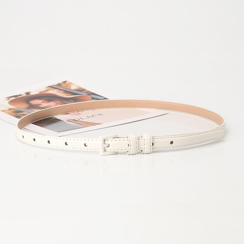 All-match Candy Color Small Women's Waistband High-end Thin Good-looking Belt with Alloy Pin Buckle Decoration for Dress Pants