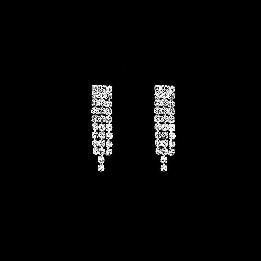 Elegant Bridal Necklace & Shimmering Diamond Earrings and Bracelet Set