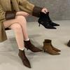 New High-heeled Thin Boots Children's Autumn 2025 New Buckle Pointed Temperament Short Boots Retro Single Boots