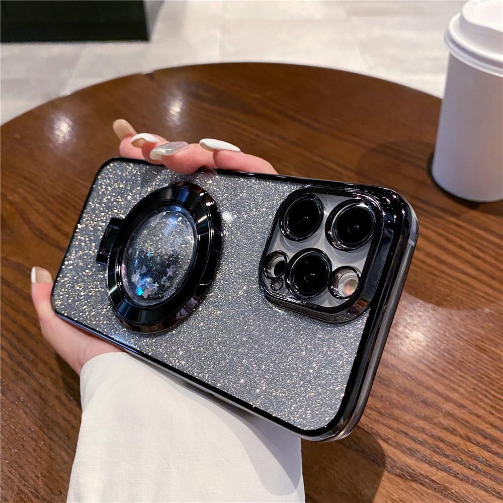 Glitter Quicksand Bracket Case For Huawei P30 Lite P40 P50 Pro P Smart 2021 Mate 60 Pro Ring Holder Stand Gradient Bling Cover