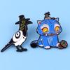 Happy Blue Tiger Enamel Pin Fantasy Hunter Team Brooches Woman Men Backpack Accessories Bags Badge Lapel Jewelry Gift