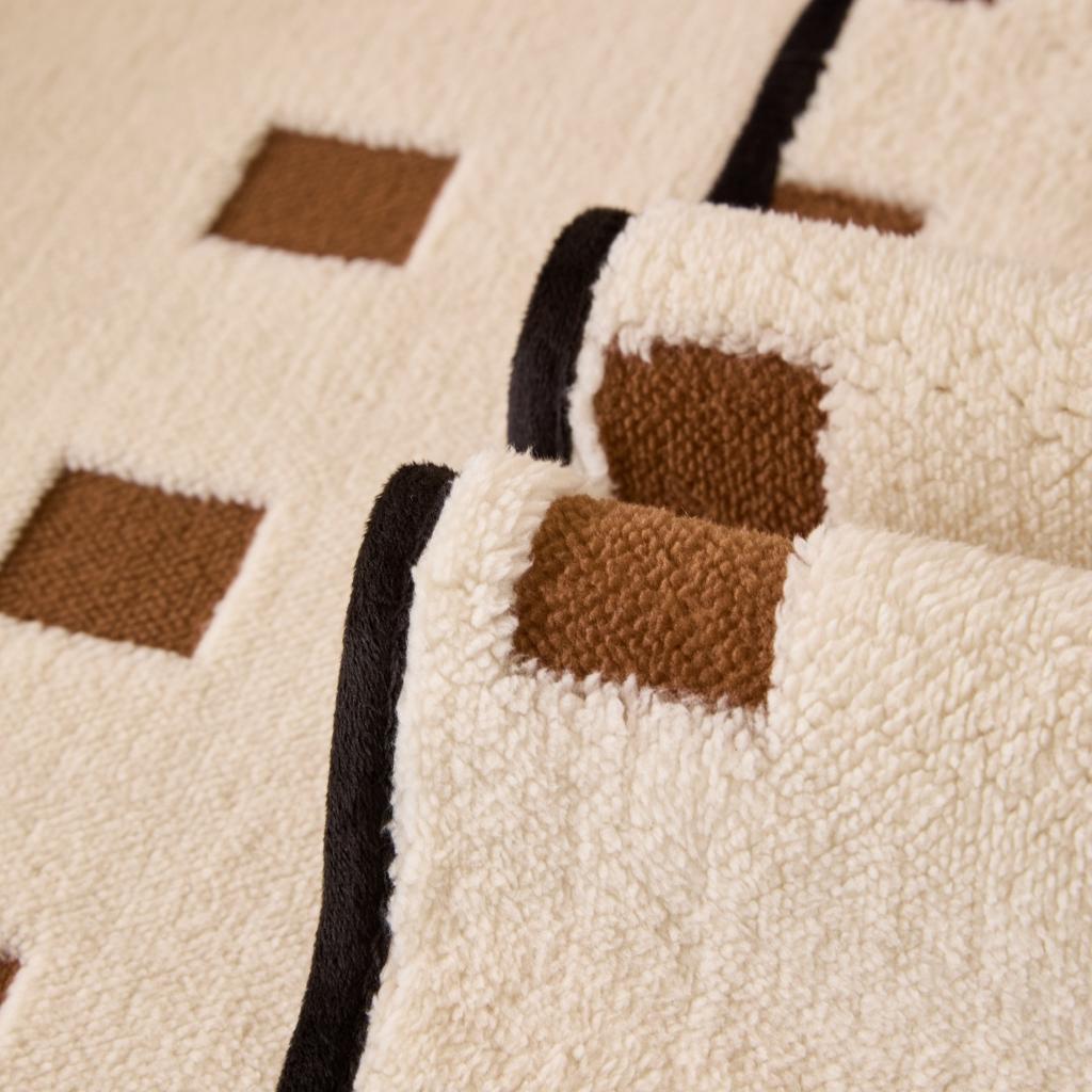 Warm Cube Jacquard Tuffed Fleece Anti-Slip Sofa Cover for Living Room Couch Seat Cover, Universal Sofa Slipcover Furniture Towel