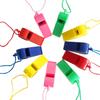 10pcs/set Colorful Mini Whistles Plastic Party Soundmaking Whistles with Color Lanyard Football Referee Whistle Carnival Party