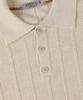 PANICALE Beige Striped Linen Polo Shirt