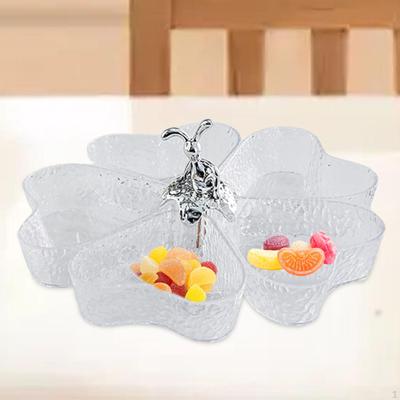 Unterteilt Serviertablett Süßigkeiten und Nuss Gerichte Snack Platter 5 Grids Rotierenden Vorspeise für Dessert,