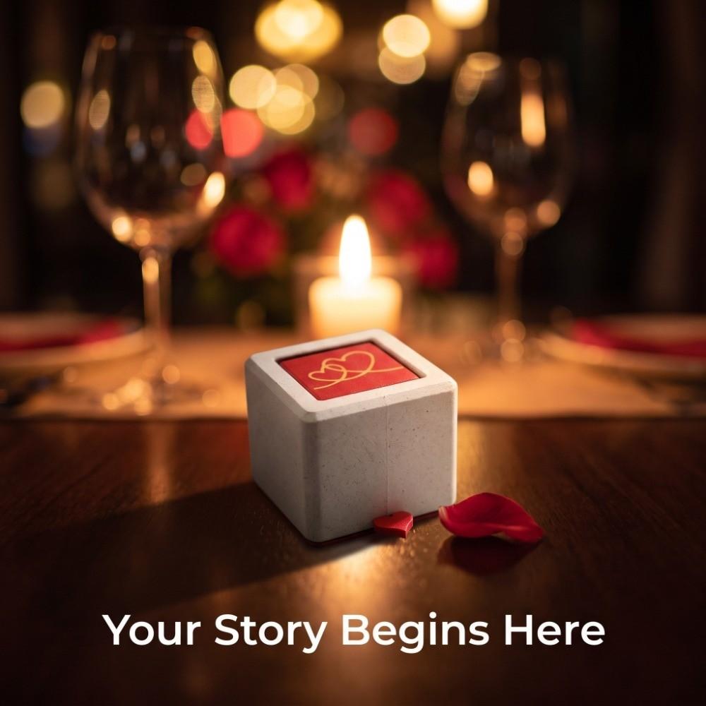 Rotating Pull Out Jewelry Box 3D Printed Couple Surprise Declaration Gift Christmas Gift