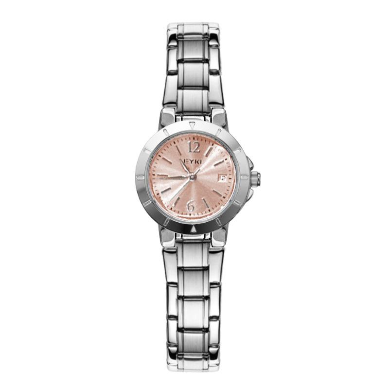 New Student Fashion Temperament Ladies Watch Commuter Strap Calendar Niche Light Luxury Casual Steel Strap Quartz Watch