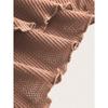 Women European Style Drawstring Irregular Slit Waffle Fitted Strapless Tube Crop Top