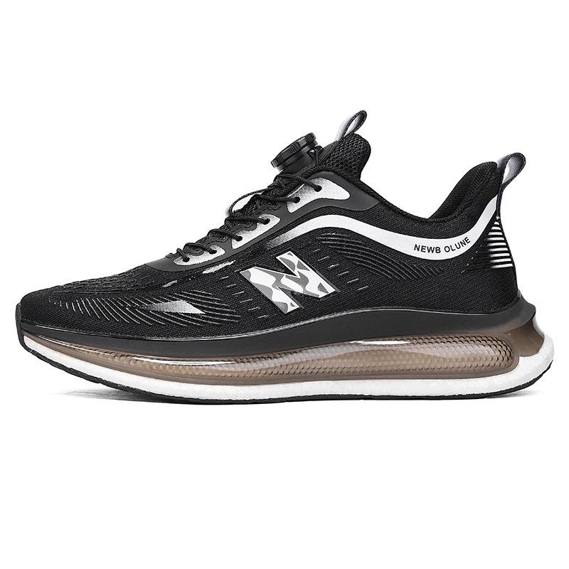 NEW BOLUNE New Balance Summer Breathable Official Genuine Knob Buckle Air Cushion Sports Running Shoes 36 чёрный