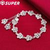 925 Sterling Silver Full Flower Bracelet Jewelry