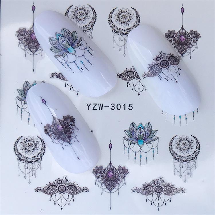 1pc 3D Nail Stickers Spring Summer Natural Flower Leaves Simulation Dried Flower Dragonfly Nail Applique Water Slides Decoration