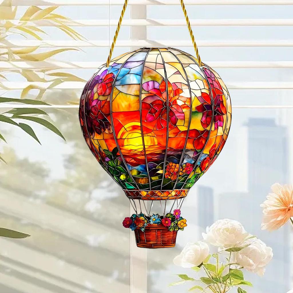 Hot Air Balloon Sun Catcher Acrylic Wall Hangable Colored Decor Indoor Window Decor Hangable Art for Indoor Outdoor
