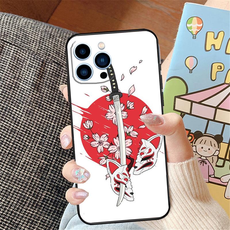 

Japan Samurai Ninja Ronin Phone Case For iPhone 16 Pro Max 15 14 11 12 13 Pro Max Mini XR 16e 16 15 Plus Bumper Cover iPhone 13 Pro