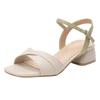 Chunky Heel Sandals - Women's Slip-on Waterproof Versatile Soft Leather High-heel Beach Shoes