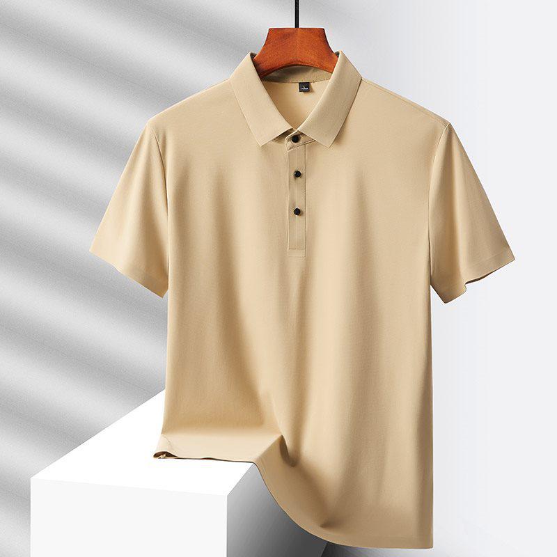 Men's Hot-Selling Ice Silk Short Sleeve Polo - Summer Style for Middle-Aged and Elderly Dads