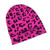 ZLIENSZUS Rosa Leopardendruck Strickmütze - Geeignet für Stadtspaziergänge, Freizeit-Outfits, Partys | Stilvolle Rosa Leopardenspots Beanie für Erwachsene, Modische P