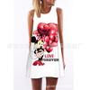 European and American Hot-selling New Digital Printing Round Neck Big Pendulum Loose Off-the-shoulder Medium and Long Vest Sleeveless Dress