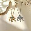 European-American Zirconia Evil Eye Necklace - Colorful Copper Clavicle Chain Jewelry