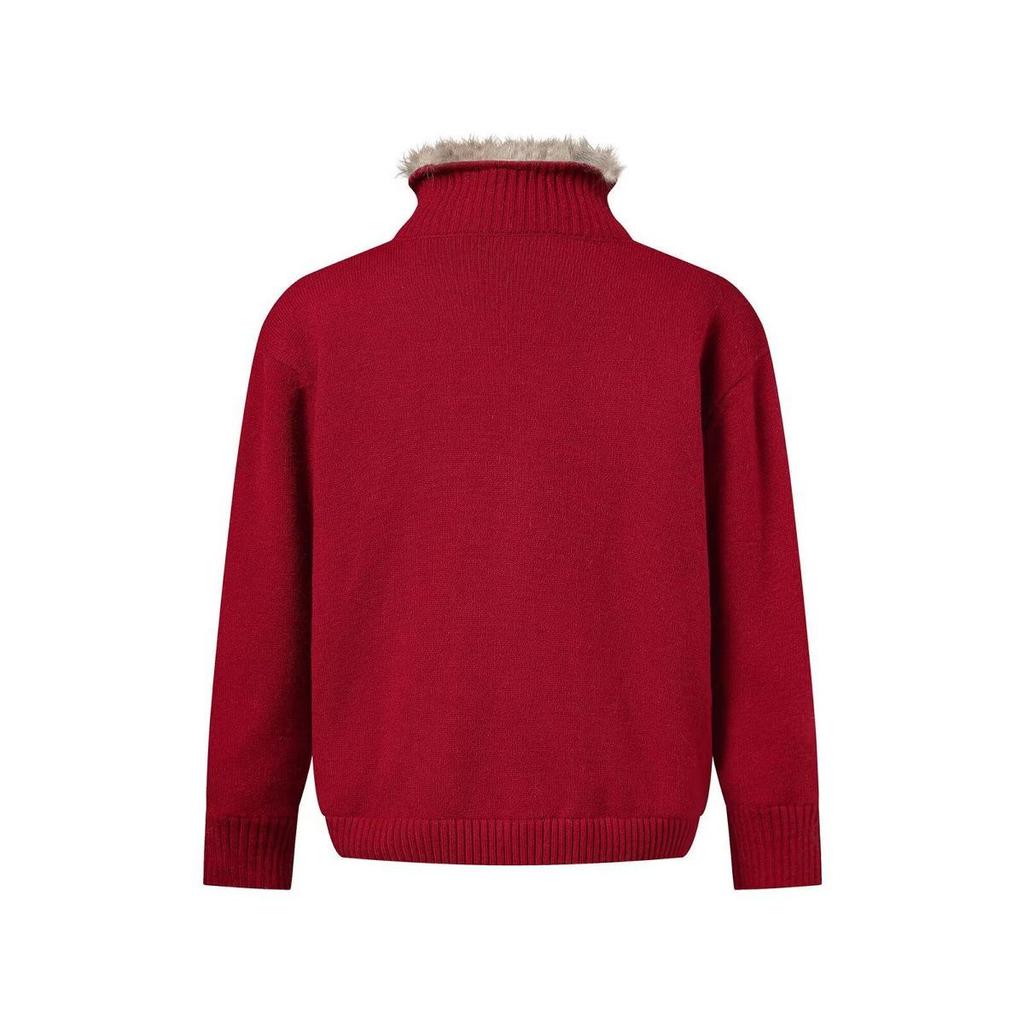 2026 Höst/Vinter Herrarbetsklädesstil Ståkrage Blixtlås Cardigan med Pälskrage