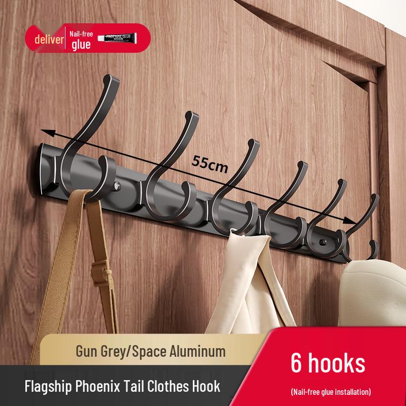 No-Drill Wall-Mounted Strong Entryway Coat & Hat Hook Rack