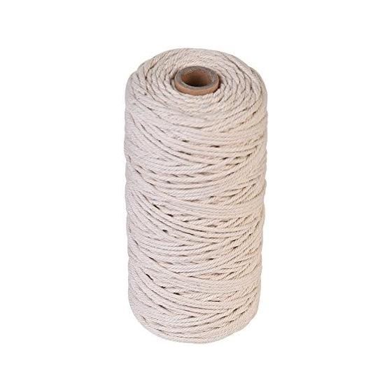 100m Cotton Rope Natural Cotton String Macrame Craft Handmade DIY Home Decoration 2mm Thickness Cotton Wall Hanging for Crafts Handmade Ornaments