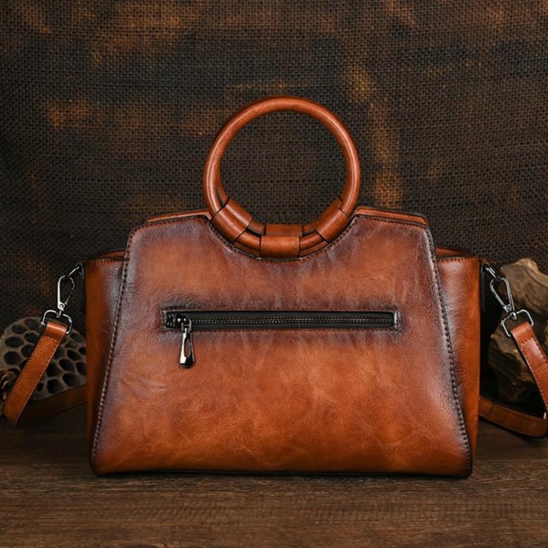 Johnature Vintage Embossed Exquisite Handbag Large Capacity Versatile Shoulder Crossbody Women's Bag