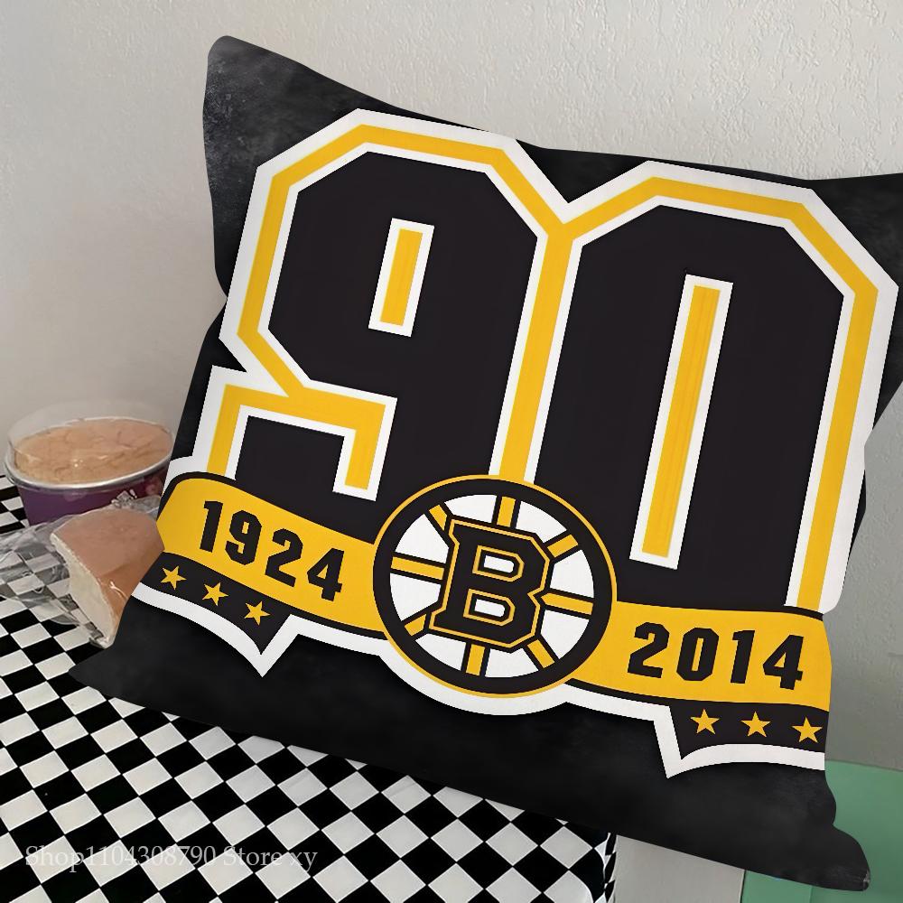 B-Boston-N B-Bruins Pillow Case Square Pillow Bedroom Sofa Leisure Comfort Cushion Car Living Room Home Decoration