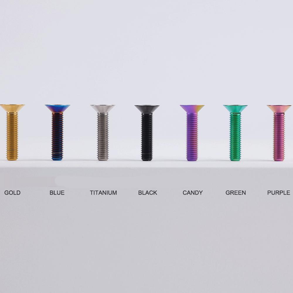 Mutliple Color M5 P0.8mm 8/10/12/14/16/18/20/25/30/35/40mm GR5 TC4 Titanium Alloy Countersunk Screw Bolt Flat T25 Torx Head