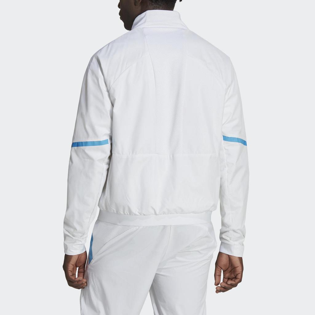 Adidas Španělský národní tým Pánská bunda s logem s celoplošným potiskem a zapínáním na zip u límce Bílá IC4392