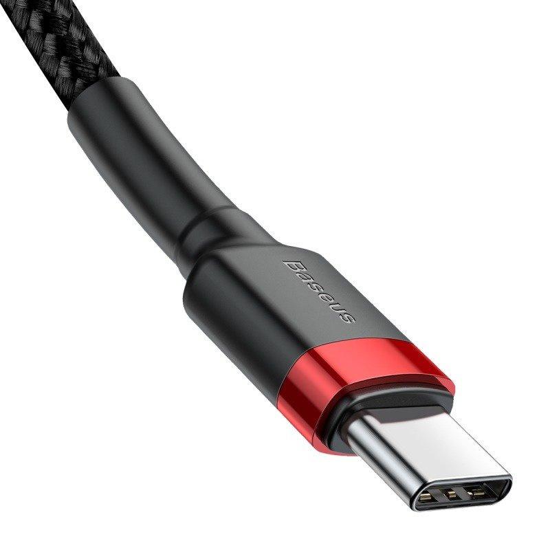 Kabel Usb-C Do Usb-C Pd Baseus Cafule Pd 2.0 Qc 3.0 60W 1M (Czarno-Czerwony)