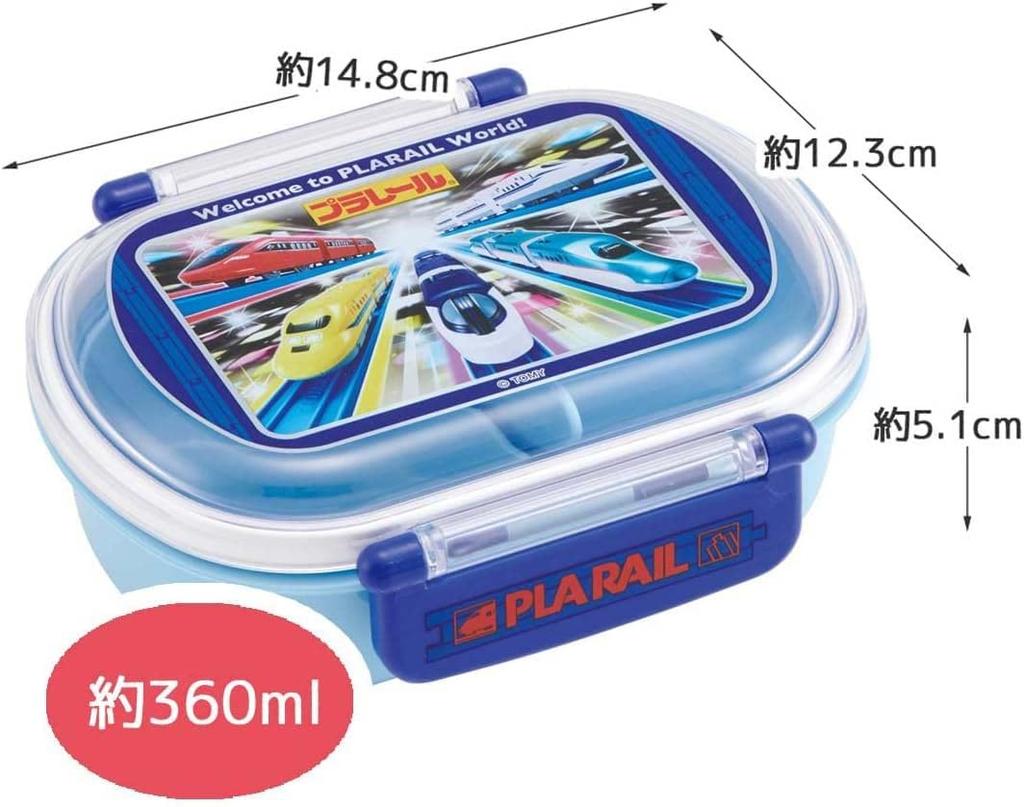 Skater Bento 360ml Fluffy Made in Single Dishwasher and Microwave Plarail Item Children's Box, Capacity, Lid, Japan, Tier, Safe, 23, Boys'