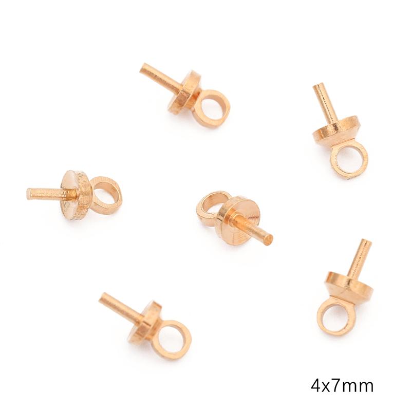 

50 шт./пакет, подвесная кепка, гвозди, медный материал, родиевое покрытие, подвеска, изготовление модных ювелирных изделий своими руками, аксессуар 4x7mm 50pcs золотистый