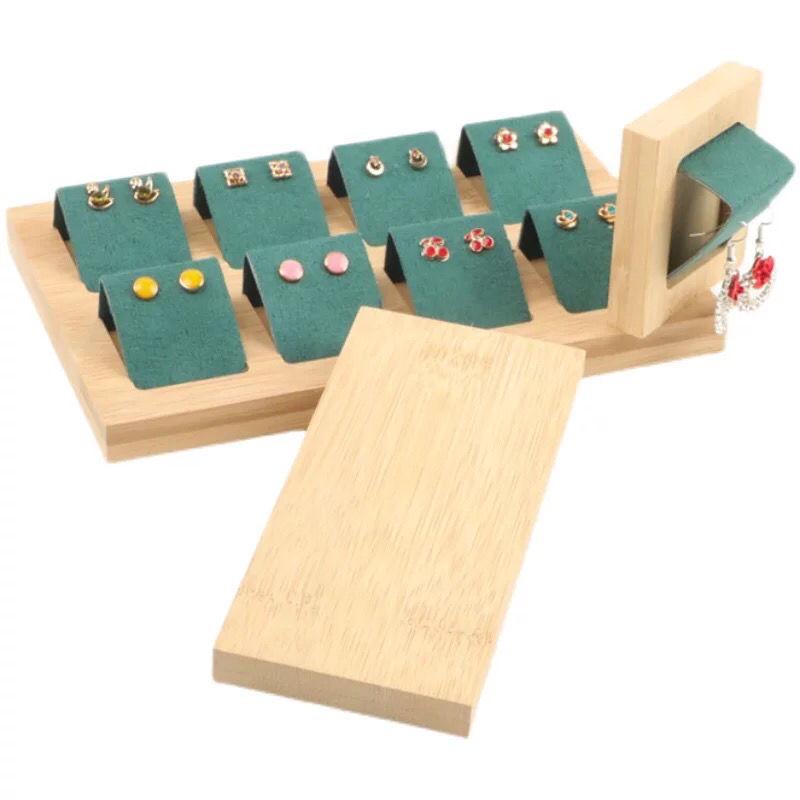 Tavă și suport mobil pentru afișarea cerceilor din bambus